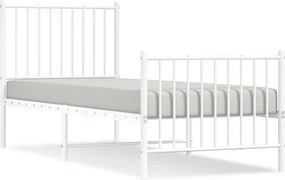 vidaXL fehér fém ágykeret fej- és lábtámlával 75 x 190 cm