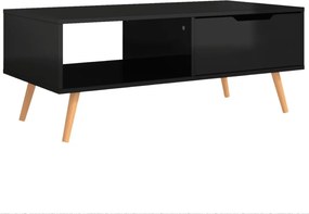 vidaXL magasfényű fekete szerelt fa dohányzóasztal 100 x 49,5 x 43 cm