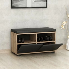 Cipőtároló Drago - Walnut, Black