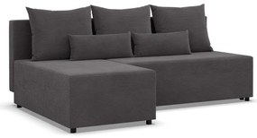 Nobu sarokkanapé, kordbársony, univerzális oldal, szürke