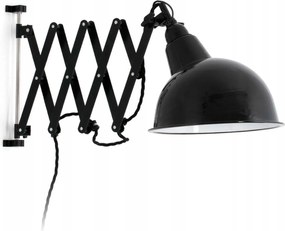 Faro Ras fali lámpa, fekete, kihúzható karral, E27, ipari stílusú