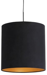 Függőlámpa fekete bársony árnyékolóval aranyozással 40 cm - Combi