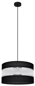 Csillár zsinóron HELEN 1xE27/15W/230V á. 35 cm fekete/szürke