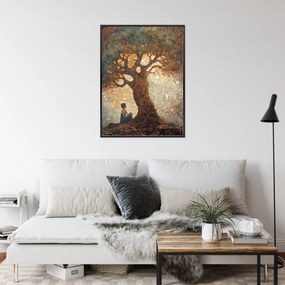 Nő az élet fájánál poszter - 30x40 cm, Fekete