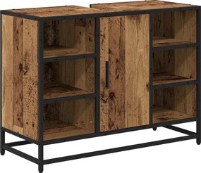vidaXL Fürdőszoba Székény polcokkal Öreg fa 80 x 33 x 60 cm Faanyag