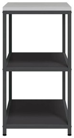 Konyhai tárolópolc polcokkal tárolóval Fekete Acél