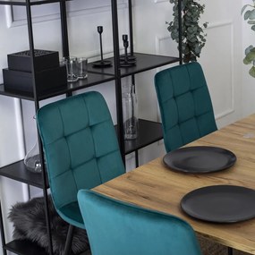 Szék türkiz színben, bársony kárpittal. PERU