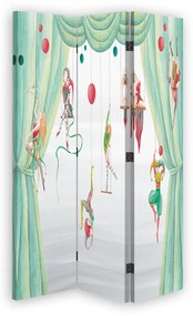Gario Paraván Cirkuszi akrobaták és egy zöld függöny Méret: 110 x 170 cm, Kivitelezés: Klasszikus paraván