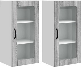 vidaXL Konyhaszekrény 2 pcs Szürke Sonoma 40 x 31 x 80 cm Faanyag