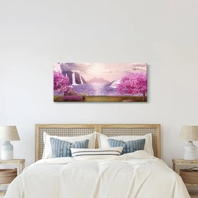 Rózsaszín fák képe fóval (120x50 cm)