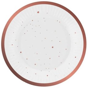 Rózsaszín Rose Gold Celebrate papírtányér 6 db-os 18 cm