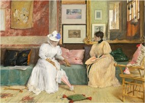 Kép - William Merritt Chase, A Friendly Call, reprodukciók (70x50 cm)