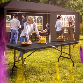 Casaria® Összecsukható asztal antracit -183x75x73cm