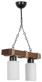 Láncos csillár JASMIN 2xE27/40W/230V barna/fehér