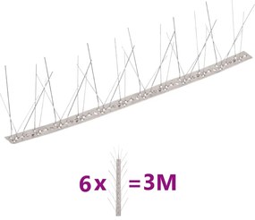6 db 3 m-es 5-soros rozsdamentes acél madár- és galambtüske