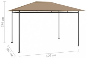 tópszínű pavilon 384x281x270 cm 180 g/m²