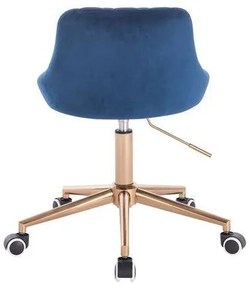 HR1054CK Tengerkék modern velúr szék arany lábbal