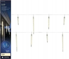 Led Jégcsap fényfüzér, 76 Led, kültéri, meleg fehér, 2.5m, épületre