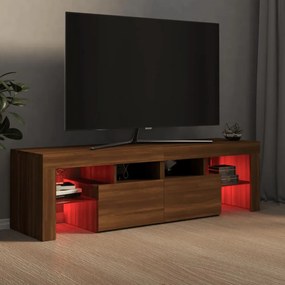 barna tölgyszínű TV-szekrény LED-lámpákkal 140 x 36,5 x 40 cm