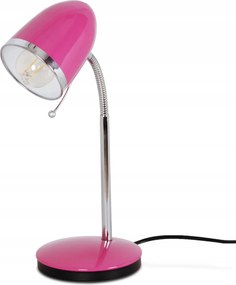 Iskolai asztali lámpa rózsaszín króm állítható modern 36 cm Kaja