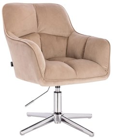 HR550CROSS Latte modern velúr szék krómozott lábbal