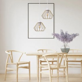 Csillár zsinóron CEED GOLD 2xE27/60W/230V átm. 28 cm fehér/arany