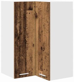 Függő szekrény Riga Régi fa és fehér 57 x 57 x 80 cm Faanyag