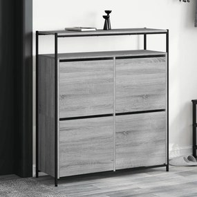 szürke sonoma cipőszekrény 4 kihajtható fiókkal 100x34x112 cm