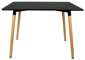 AKCIÓ Fekete étkezőasztal BERGEN 120x80 cm II. minőség