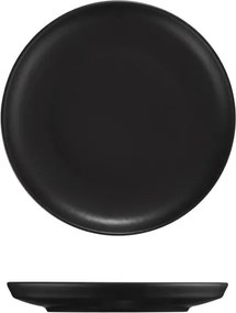 Tányérkészlet porcelán, matt fekete, 24 darabos