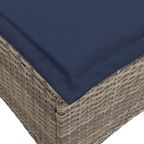 2 db szürke polirattan kerti székek párnákkal 55x55x36 cm