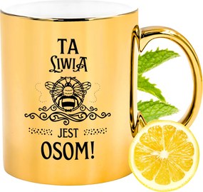 Prémium Arany Csillogó Bögre Líviának Ajándék Nyomtatott Fotóval