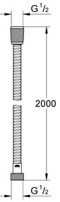 GROHE 22107000 - VITALIOFLEX METAL zuhanytömlő 2000 mm fényes króm