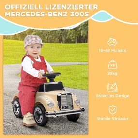 AIYAPLAY Gyermekeknek való utazóautó, Mercedes Benz Design 300 S, bézs