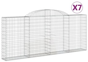 7 db íves horganyzott vas gabion kosár 300x30x120/140 cm