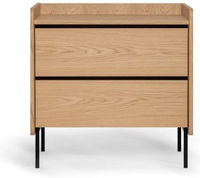 Natúr színű magas komód tölgyfa dekorral 80x82 cm Wrap – Bonami Selection