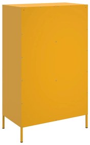 mustársárga acél tálalószekrény 68 x 39 x 113 cm