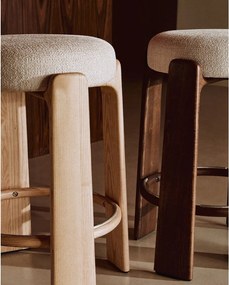 Bézs-világos natúr színű kőrisfa bárszék (ülésmagasság 65 cm) Granite – Kave Home