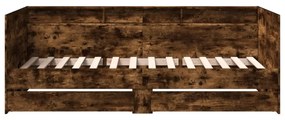 füstös tölgy kanapéágy fiókkal matrac nélkül 75x190 cm