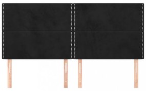 4 db fekete bársony fejtámla 80 x 5 x 78/88 cm