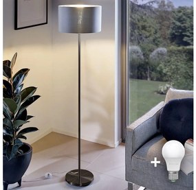 LED állólámpa TUNJA 1xE27/20W/230V Ø 30 cm fekete/szürke