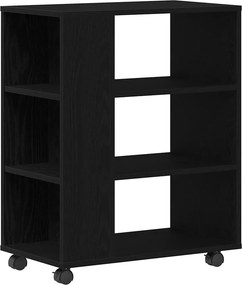 vidaXL Tárolószekrény kerékkel Fekete tölgy 60 x 35 x 75 cm Faanyag