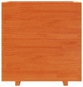 viaszbarna tömör fenyőfa kerti virágláda 70x40x72,5 cm