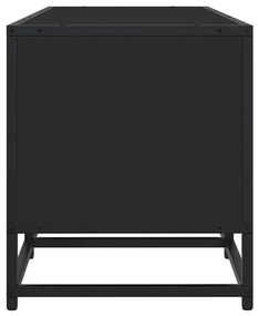 fekete szerelt fa TV-szekrény 210 x 35 x 41 cm