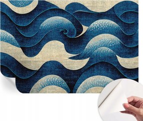 Mosható öntapadós fotótapéta étkezőbe Kék hullámok 104x70 cm