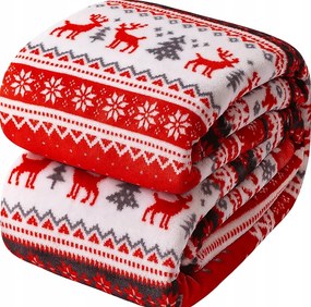 Karácsonyi takaró 160x200 meleg piros Mikulások karácsony puha