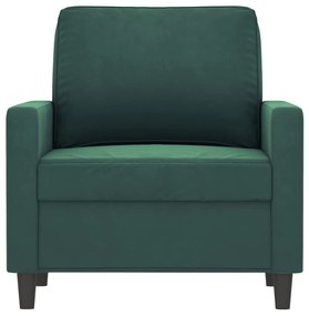 vidaXL sötétzöld bársony kanapéfotel 60 cm