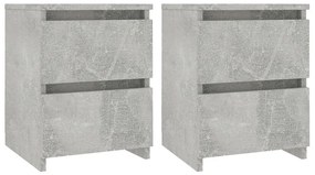 2 db betonszürke szerelt fa éjjeliszekrény 30 x 30 x 40 cm