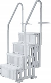 Medence létra 4 fokozatú korlátokkal teherbírás 180 kg szürke