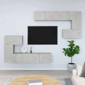 Betonszürke falra szerelhető szerelt fa tv-szekrény